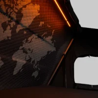 Inbyggd LED-belysning i Skycamp 4.0 med ravgult ljus